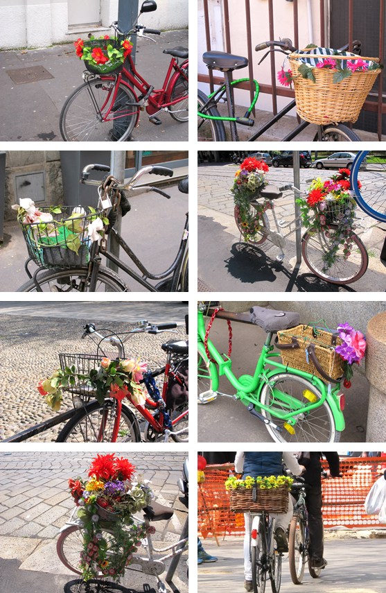 vélos décorés fleurs italie